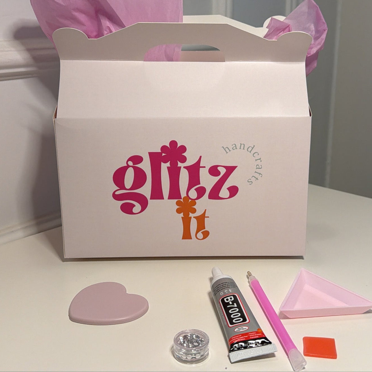Mini heart mirror bedazzle kit